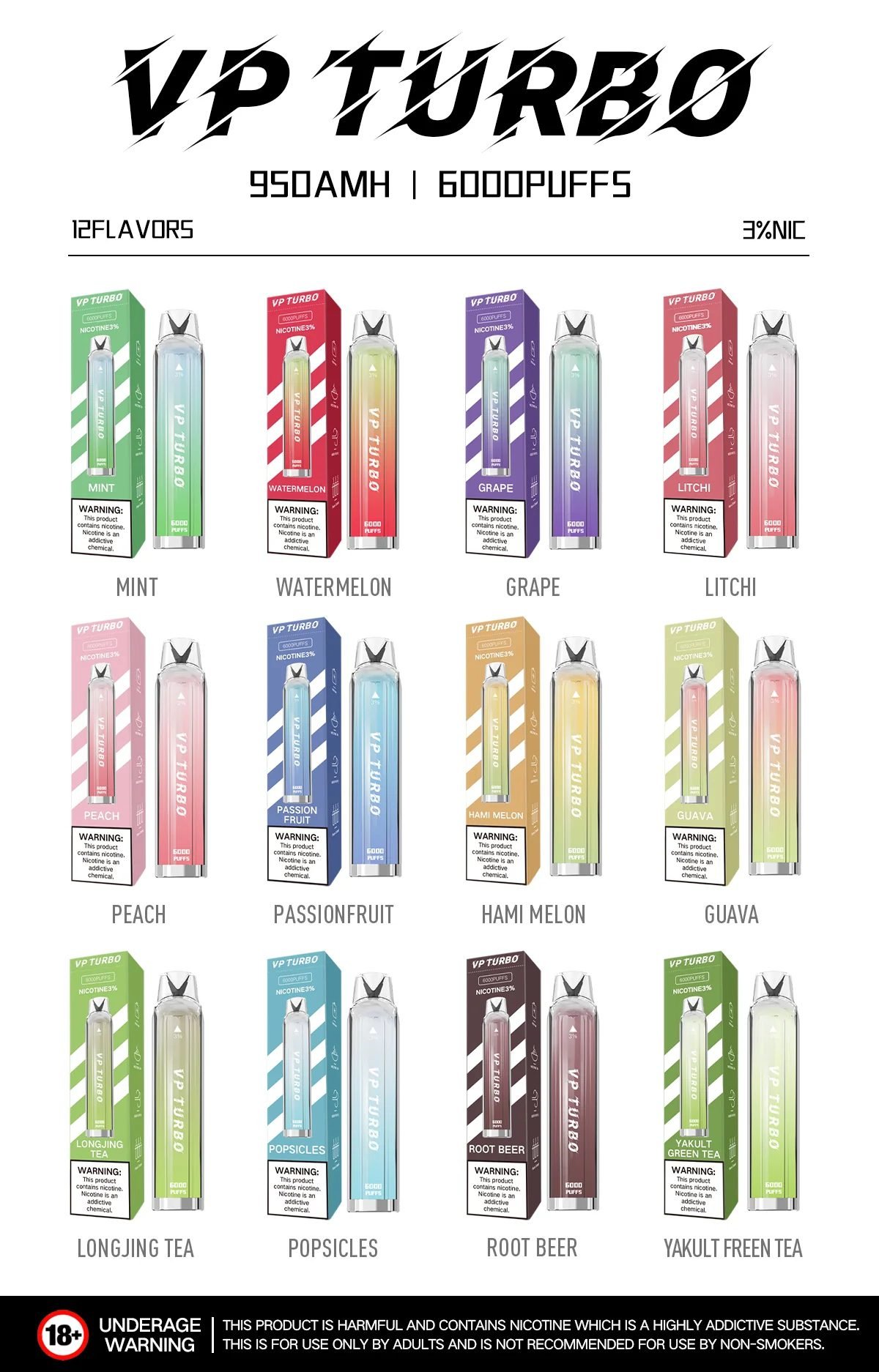 VP TURBO 幻彩抛棄式 發光超吸睛 6000 口更耐抽 950mAh 爆發力十足大煙霧 10ml 巨量儲油與 Mesh 霧化解析 台灣現貨:圖片 3